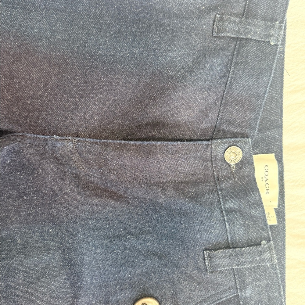 Coach Navy Women's Cargo Jeans with corduroy accessories & detailing - Picture 3 of 10